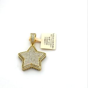 Star Pendent 925 Silver dipped in gold with cubic zirconia